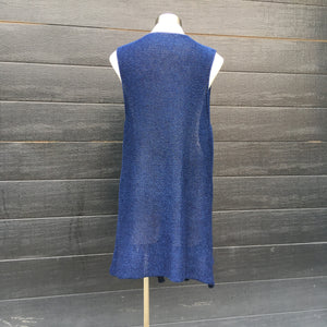 Vest -Waterfall Front Denim Cotton knit