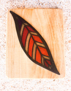 Brooch Pin -Leaf on Timber