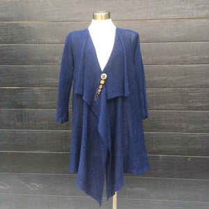 Jacket -Waterfall Front Denim Cotton "Chloe"